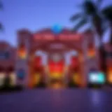 Dynamic view of Dubai's Global Village entrance