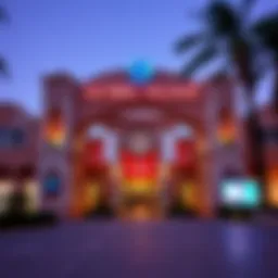 Dynamic view of Dubai's Global Village entrance