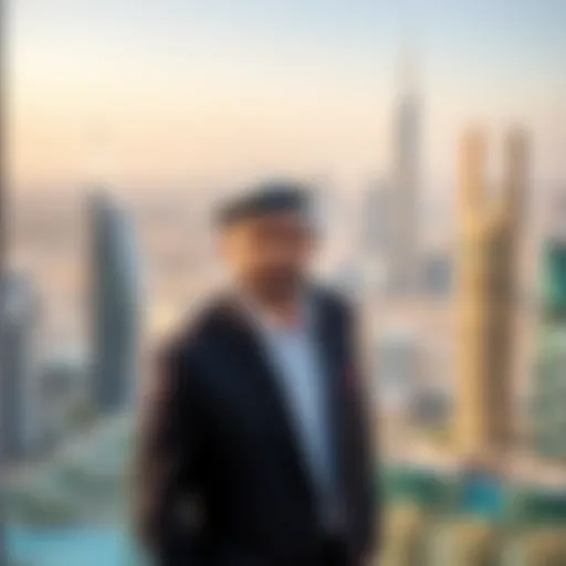 Adil Al Suwaidi overlooking Dubai skyline