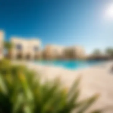 Community amenities including a pool and recreational area at Al Habtoor Villas