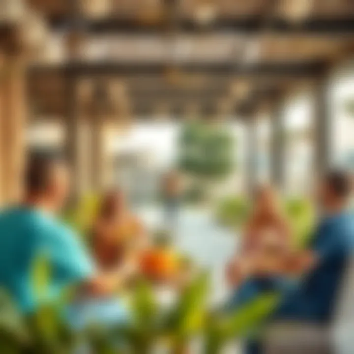 Community Lifestyle at Al Khail Gate Phase 2 Community lifestyle scene depicting leisure activities at Al Khail Gate Phase 2