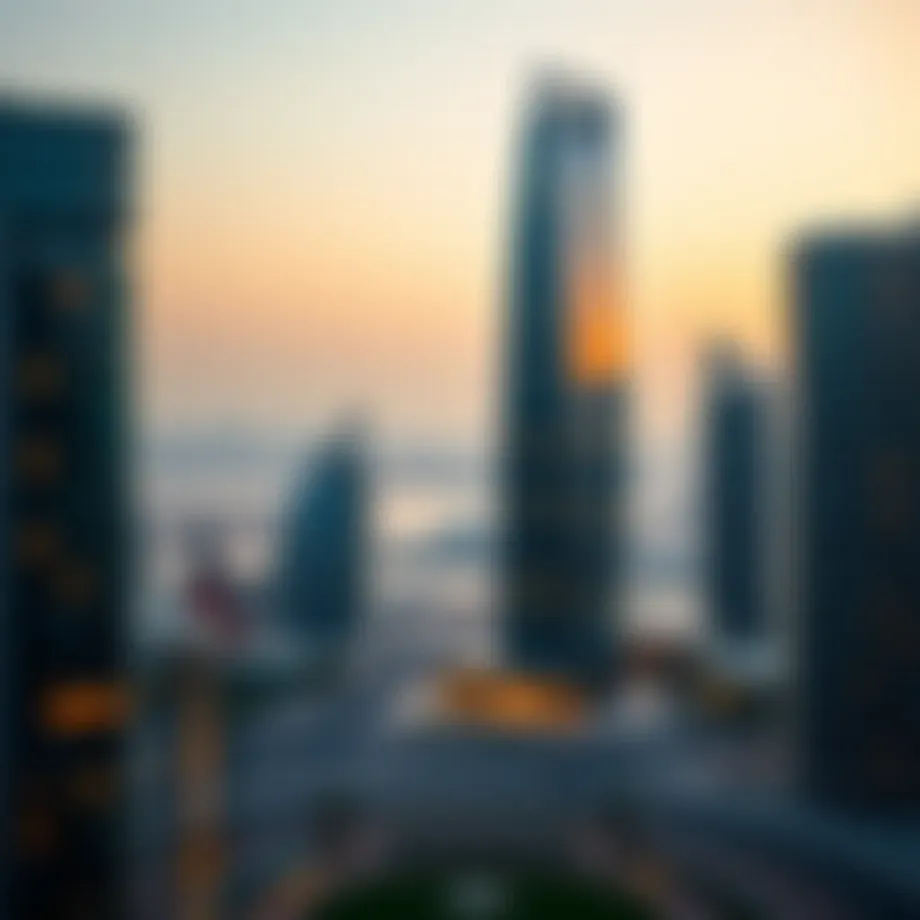 Panoramic view of Al Saqr Business Tower showcasing its architectural brilliance