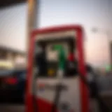 Close-up view of a petrol pump in Dubai