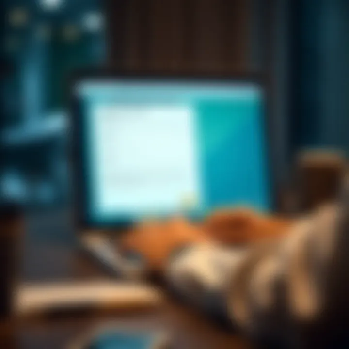 Person using a laptop to fill out a visa application