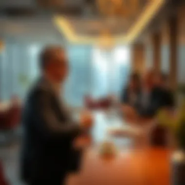 Real estate professionals discussing investment strategies