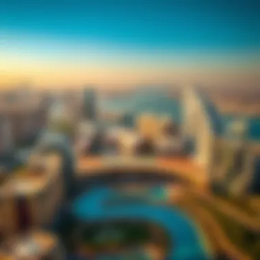 Panoramic view of Dubai skyline surrounding Azizi Mirage