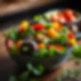 Fresh and Vibrant Salad A vibrant salad bowl featuring fresh greens and colorful vegetables