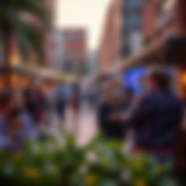 Vibrant Social Scene in Dubai Vibrant social scene in a Dubai neighborhood