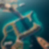 Aerial Perspective of Bluewaters Island Aerial view of Bluewaters Island showcasing its unique shape and design