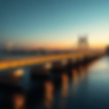 Evening Illumination of Reem Island Bridge Evening view of a bridge illuminated along the Reem Island route