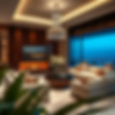 Opulent Living Space in Bulgari Residences Luxurious interior of a Bulgari Residence