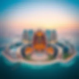 Aerial view of برج النور showcasing its unique architectural design.