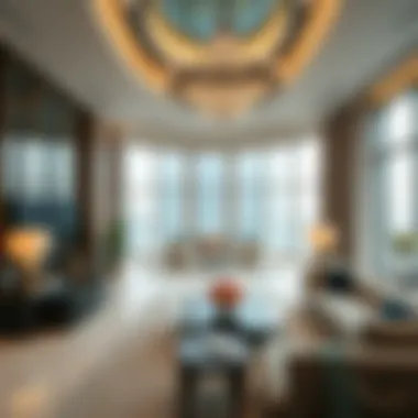 Luxury Interior of Burj Crown Interior architectural design of Burj Crown showcasing luxury