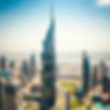 Majestic view of Burj Crown against the Dubai skyline
