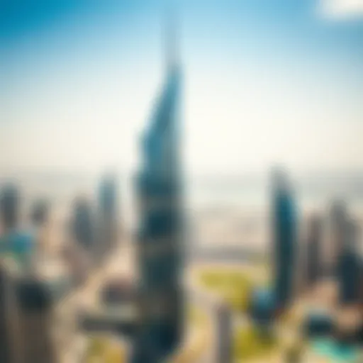 Majestic view of Burj Crown against the Dubai skyline