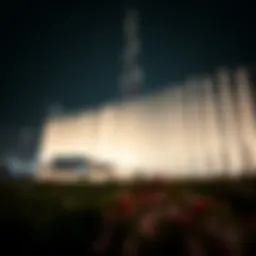 Breathtaking view of the Burj Khalifa fountain show at night