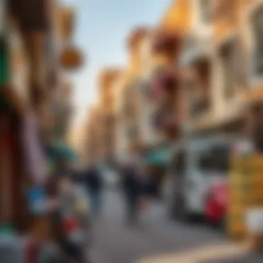 Lively Atmosphere of Al Najda Street The vibrant surroundings of Al Najda Street filled with life and commerce