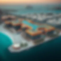 Aerial view of Choithram Palm Jumeirah showcasing its luxurious architecture