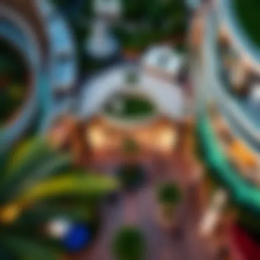 Aerial View of Cityland Mall Aerial view of Cityland Mall showcasing its unique architectural design and surrounding greenery