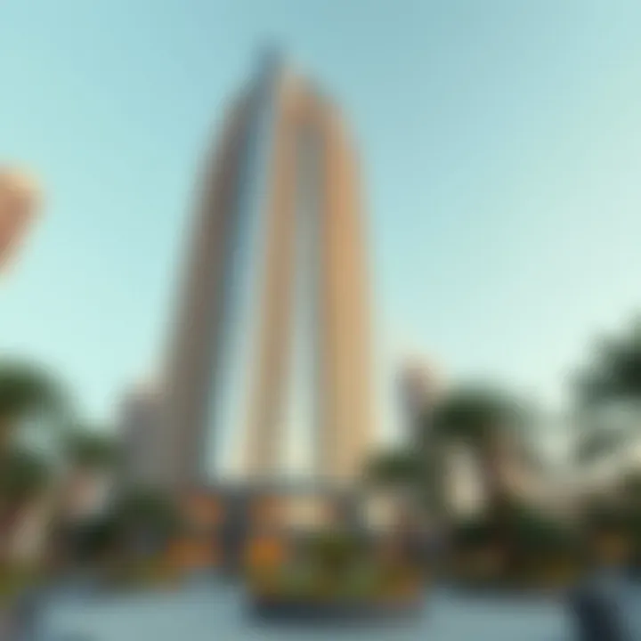 Architectural Marvel of Comfort Tower Stunning view of برج الراحة showcasing its modern architectural design