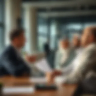 Real Estate Professionals Discussion Real estate professionals discussing transactions