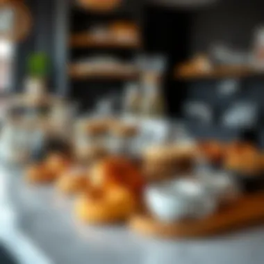 Diverse Coffee Blends and Pastry Selection A selection of unique coffee blends and pastries displayed on a counter, emphasizing diverse offerings.