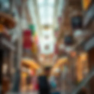 Interior shopping area highlighting diverse retail offerings