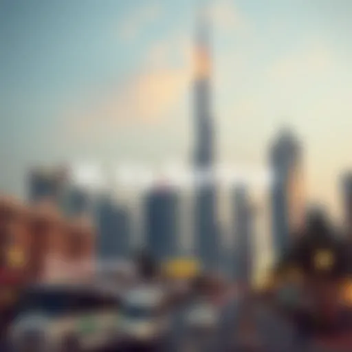 Dubai skyline with visa services overlay