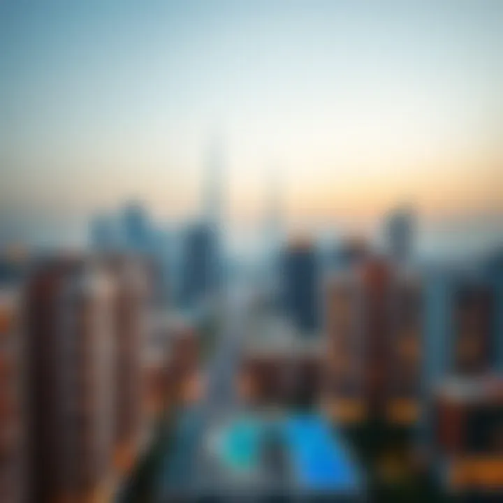 Dubai Skyline and Service Apartment Landscape A skyline view of Dubai highlighting serviced apartment buildings