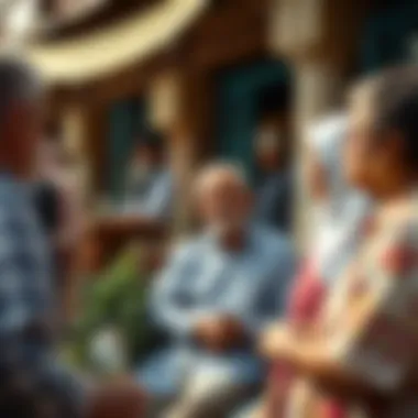 Local residents discussing real estate