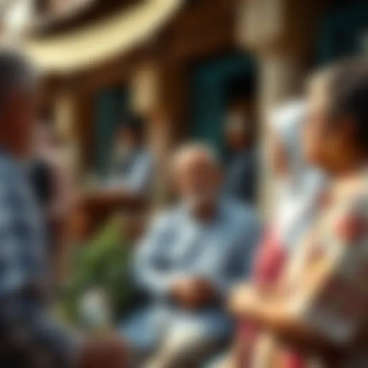 Local residents discussing real estate