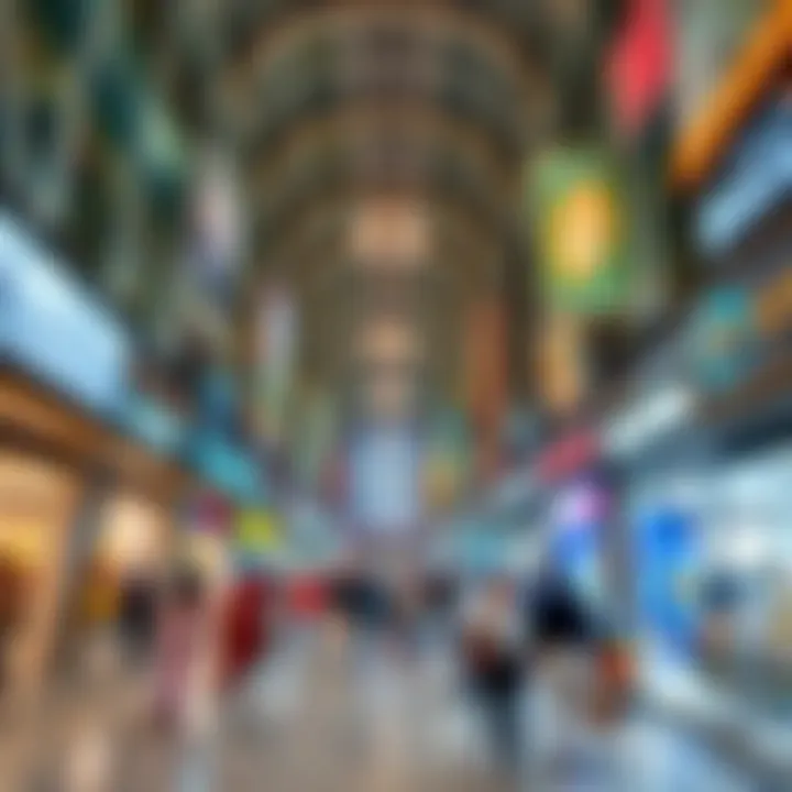 Interior shot of Deira City Center bustling with shoppers
