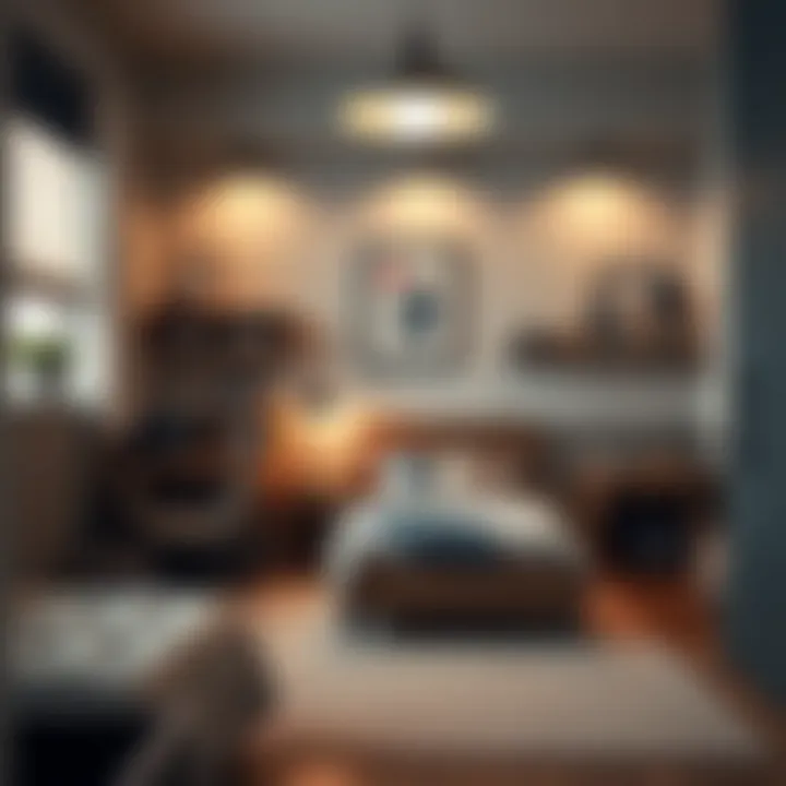 Cozy Multifunctional Furniture in Boys' Room A cozy corner featuring multifunctional furniture that maximizes storage in a boys' room.