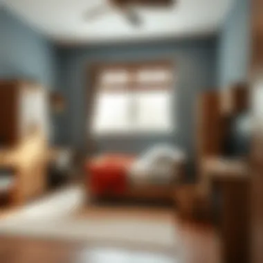 Safe and Organized Boys' Bedroom A well-organized boys' bedroom that emphasizes safety and space optimization.