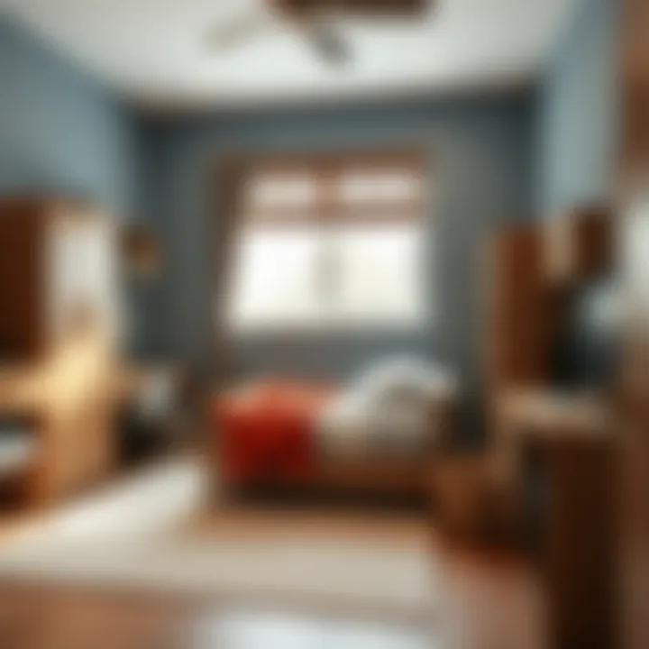 Safe and Organized Boys' Bedroom A well-organized boys' bedroom that emphasizes safety and space optimization.