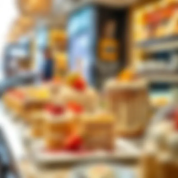 Exquisite dessert display at a dessert shop