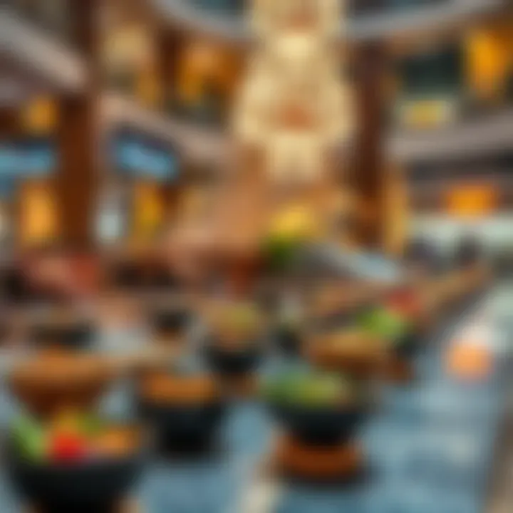 Diverse culinary offerings showcasing international cuisines