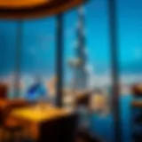 Breathtaking view of Burj Khalifa from a Dubai Mall restaurant
