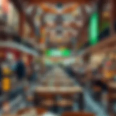 A vibrant food court showcasing various cuisines reflecting Dubai's multicultural palette.