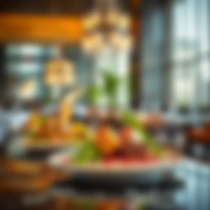 Artfully presented dishes at a high-end restaurant