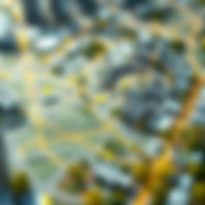 Map highlighting connectivity routes around Discovery Gardens