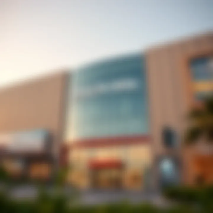 The Modern Facade of Dragon Mall in Dubai Exterior view of Dragon Mall highlighting its modern design