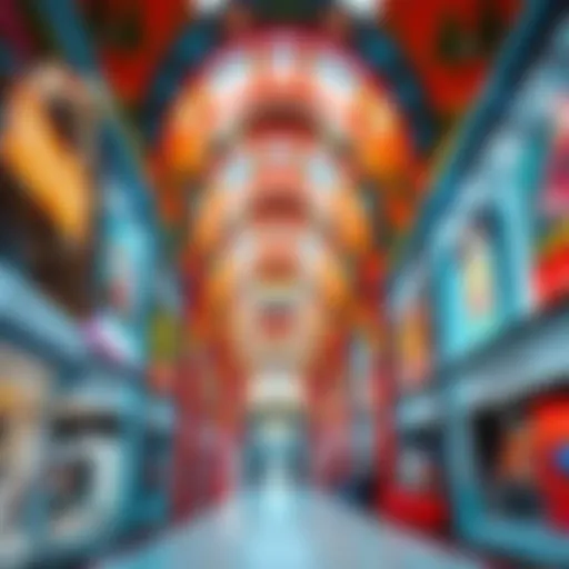 Vibrant interior of Dragon Mall showcasing unique architectural elements