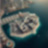 Aerial Perspective of Dubai Island Project Aerial view of the Dubai Island Project showcasing innovative architectural designs.