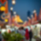 A vibrant night market during Eid celebrations in Dubai