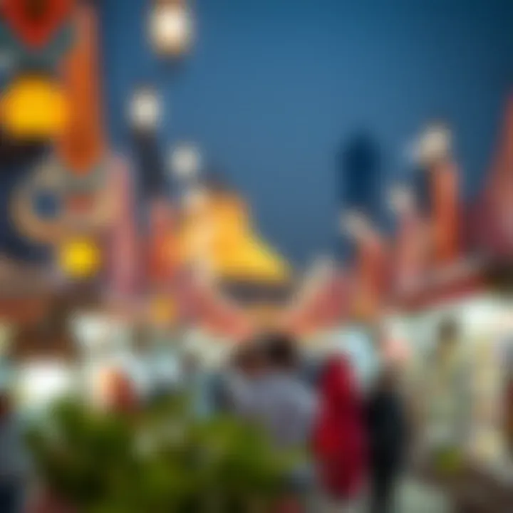 Eid Night Market in Dubai A vibrant night market during Eid celebrations in Dubai