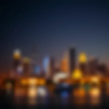 Dubai Skyline Illuminated for Eid ul Fitr Dubai skyline during Eid celebrations