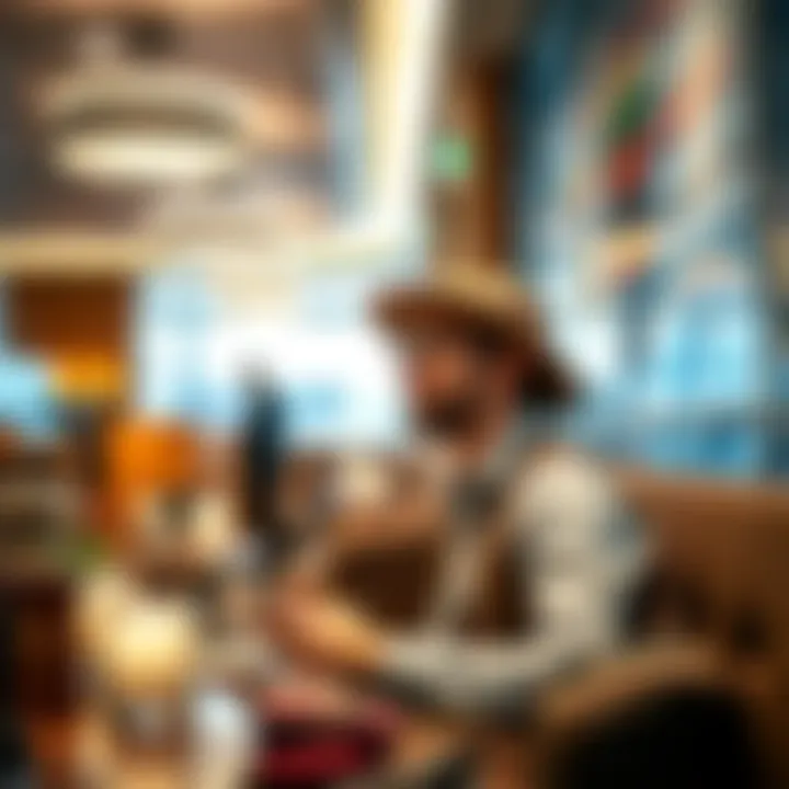 Enhancing Travel Experience in Emirates Lounge Traveler enjoying a premium experience inside the Emirates Lounge