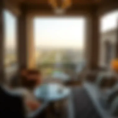 View from a balcony of an Emirates Palace room overlooking the gardens