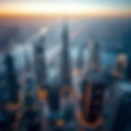 An aerial view of Dubai's skyline showcasing modern architecture